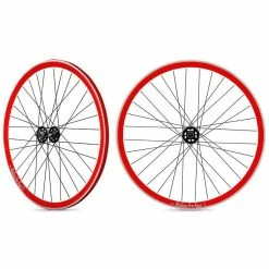 Roue Avant Fixie Jante Rouge Moyeu Noir Rodi