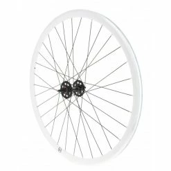 Roue Avant Fixie Jante Blanche Moyeu Noir Rodi