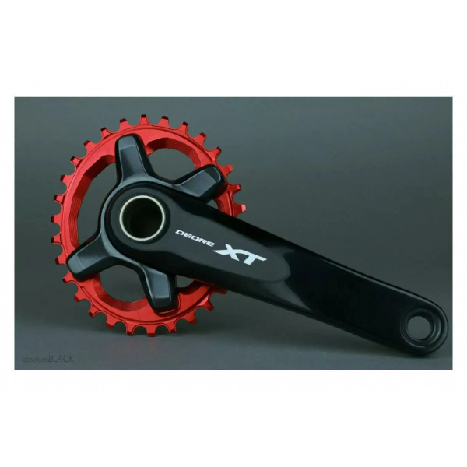 Plateau En Aluminium Ovale à 4 Bras Asymétrique Vis Incluse Absolute Black 96 BCD Shim.XT M8000 34 T 4 Plateau En Aluminium Ovale à 4 Bras Asymétrique Vis Incluse Absolute Black 96 BCD Shim.XT M8000 34 T – Image 2