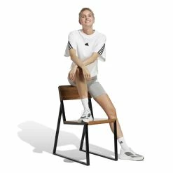 Cuissard Femme Adidas Future Icons 3-Stripes -VTT Soldes adidas ic0525 5 apparel on model walking view white