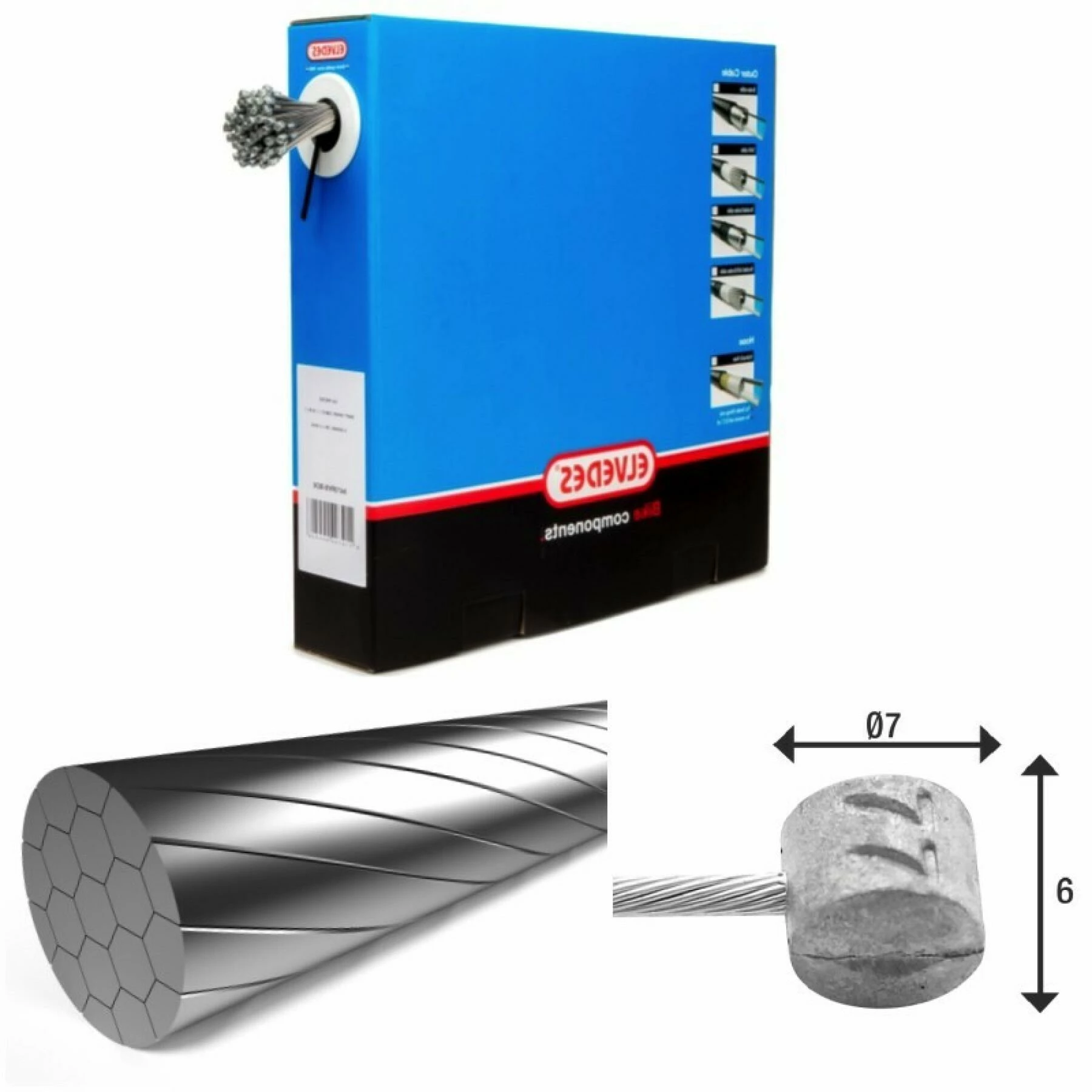 Câble De Frein 1x19 Fils Inox Slick Ø1,5mm Tête En T Ø7x6mm Elvedes 3 Câble De Frein 1x19 Fils Inox Slick Ø1,5mm Tête En T Ø7x6mm Elvedes