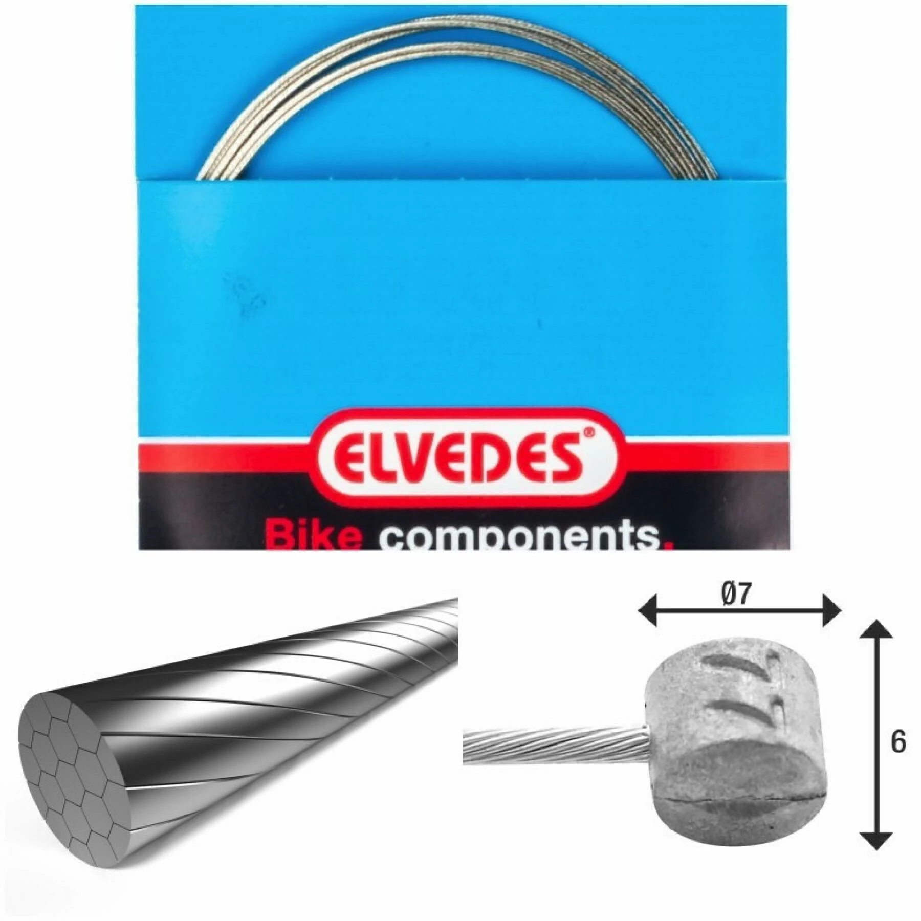 Câble De Frein 1x19 Fils Inox Slick Ø1,5mm Tête En T Ø7x6mm Elvedes 4 Câble De Frein 1x19 Fils Inox Slick Ø1,5mm Tête En T Ø7x6mm Elvedes – Image 2