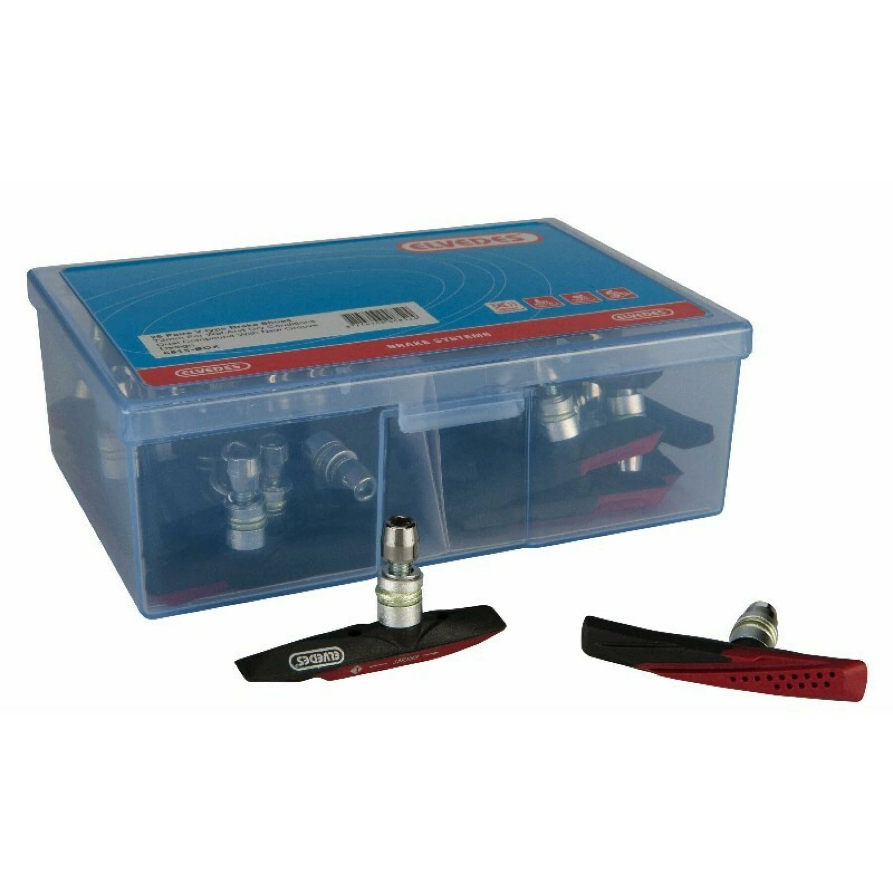Boite De 25 Paires Patins De Frein Pour Conditions Humides Elvedes V-Type 3 Boite De 25 Paires Patins De Frein Pour Conditions Humides Elvedes V-Type