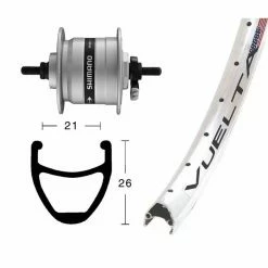 Roue Avant Avec Rayons Exal Moy.Dyn. Dh3N31, Nt 36T. Airline 1