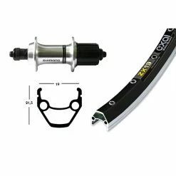 Roue Arriére Exal Wino. Zx 19 36Tr.Sh.Tx 800 Blo.Ra.