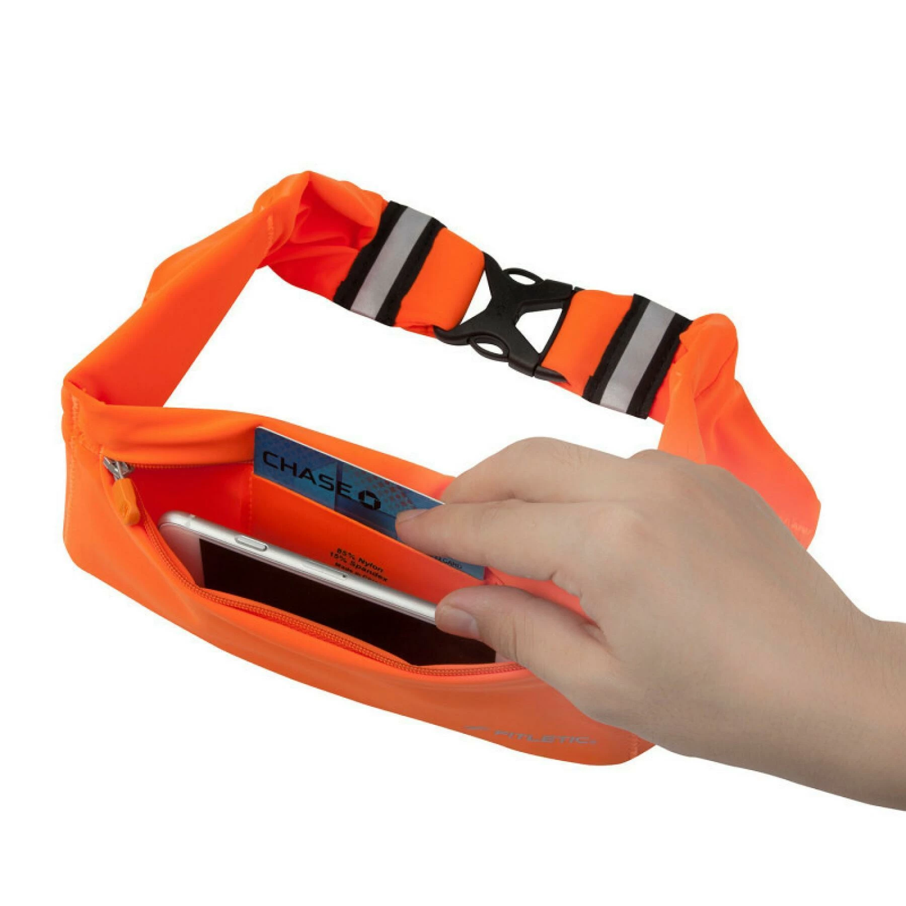 Ceinture Néon 3 Poches Imperméables Fitletic 360° 7 Ceinture Néon 3 Poches Imperméables Fitletic 360° – Image 5