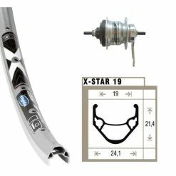 Roue Arriére Retropédale Wiener Winora X-Star 19 36 Tr.Sh 24X1.75
