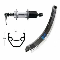 Roue Arriére Alu Wiener Exal Zx 19 36T Br Acera T3000